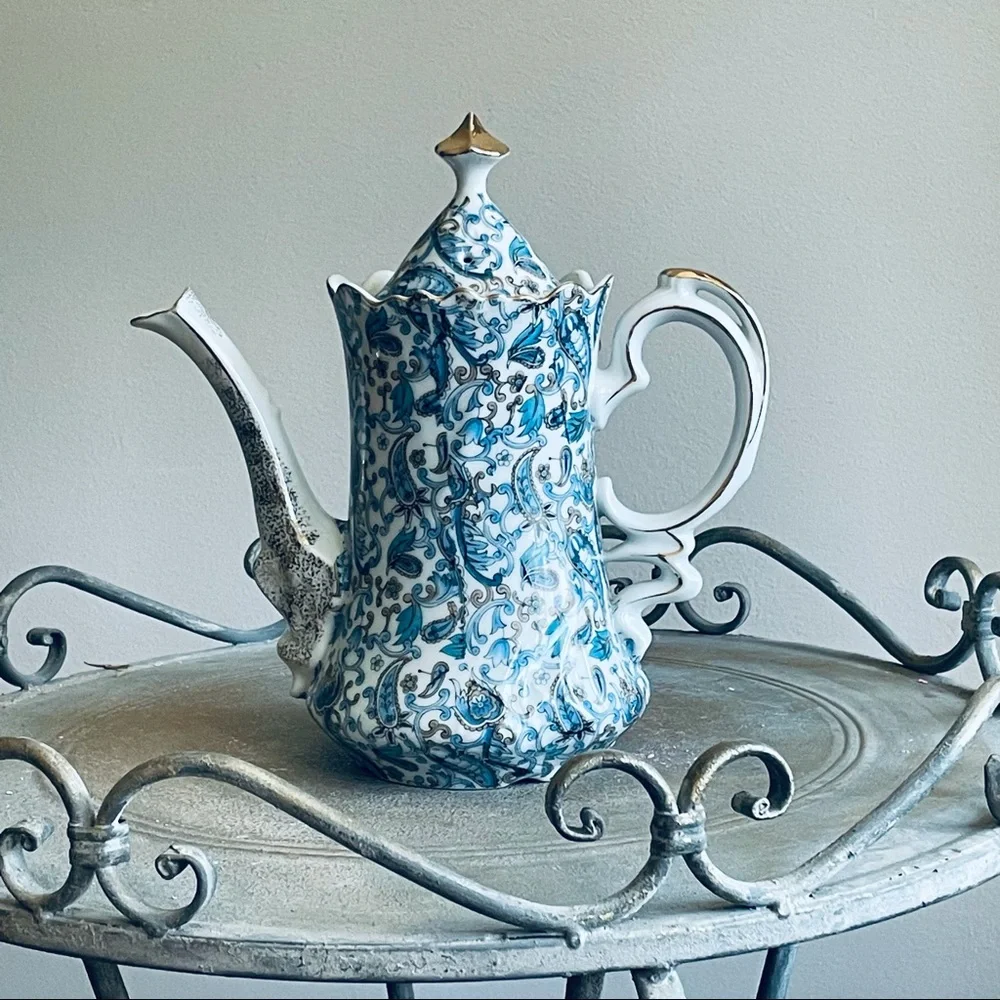 Lefton China Vintage Hand Painted Coffee / Tea  Pot # NE1972
